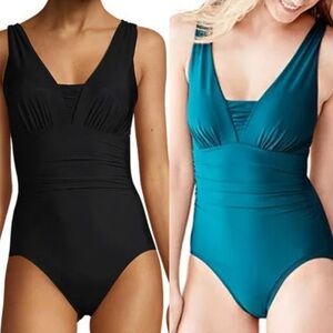 LAND’S END ⭐️Grecian tummy control chlorine resistant swimsuits